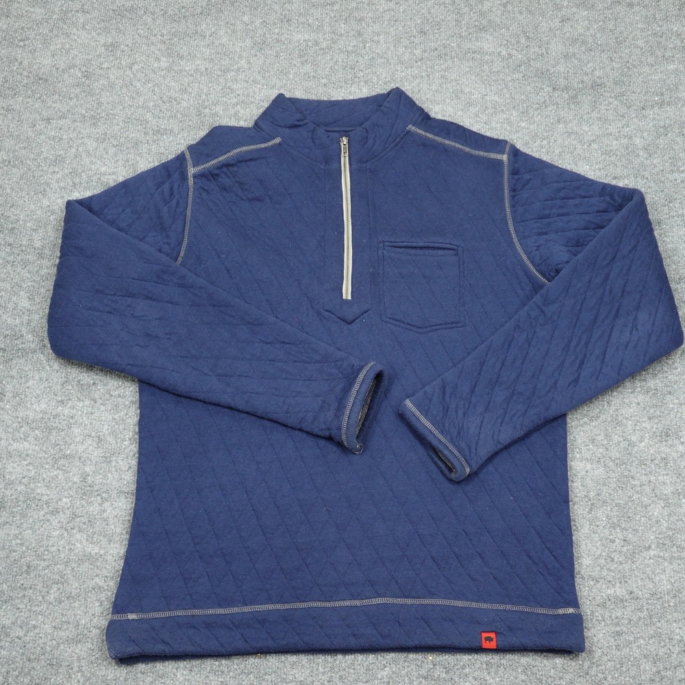 Mountain Khakis Pullover Mens Large Blue Hideaway Relaxed Fit Quilted 1/4 Zip